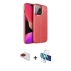 MARSİLYAN™- iPhone 13 Pro Max Kılıf Doruk Klasik Özel Seri - Siyah 3D Antistatik Cam Ekran Koruyucu + Pers Alüminyum Kamera Lens - KI