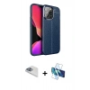 MARSİLYAN™- iPhone 13 Pro Max Kılıf Doruk Klasik Özel Seri - Siyah 3D Antistatik Cam Ekran Koruyucu + Pers Alüminyum Kamera Lens - SABE