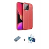 MARSİLYAN™- iPhone 13 Pro Max Kılıf Doruk Klasik Özel Seri - Siyah 3D Antistatik Cam Ekran Koruyucu + Shine Kamera Lens Koruma Cam - GI