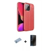 MARSİLYAN™- iPhone 13 Pro Max Kılıf Doruk Klasik Özel Seri - Siyah 3D Antistatik Hayalet Cam Ekran Koruyucu + Shine Kamera Lens Koruma Cam - MI