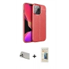 MARSİLYAN™- iPhone 13 Pro Max Kılıf Doruk Klasik Özel Seri - Siyah 6D Mat Seramik Hayalet Nano Ekran Koruyucu + Rainbow Kamera Lens Koruma Cam - BZ