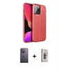 MARSİLYAN™- iPhone 13 Pro Max Kılıf Doruk Klasik Özel Seri - Siyah Bilvis 3D Cam Ekran Koruyucu + Neon Fosforlu Kamera Lens - BZ