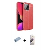 MARSİLYAN™- iPhone 13 Pro Max Kılıf Doruk Klasik Özel Seri - Siyah Bilvis 3D Mat Cam Ekran Koruyucu + Shine Kamera Lens Koruma Cam - MI