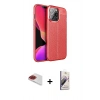 MARSİLYAN™- iPhone 13 Pro Max Kılıf Doruk Klasik Özel Seri - Siyah Bilvis 3D Mat Cam Ekran Koruyucu + Pers Alüminyum Kamera Lens - KI