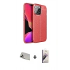 MARSİLYAN™- iPhone 13 Pro Max Kılıf Doruk Klasik Özel Seri - Siyah Bilvis 3D Mat Cam Ekran Koruyucu + Rainbow Kamera Lens Koruma Cam - BZ