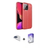 MARSİLYAN™- iPhone 13 Pro Max Kılıf Doruk Klasik Özel Seri - Siyah Bilvis 5in1 3D Magic Cam Ekran Koruyucu + Pers Alüminyum Kamera Lens - LT