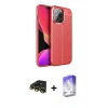 MARSİLYAN™- iPhone 13 Pro Max Kılıf Doruk Klasik Özel Seri - Siyah Bilvis 5in1 3D Magic Cam Ekran Koruyucu + Raze Metal Kamera Lens - GD