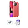 MARSİLYAN™- iPhone 13 Pro Max Kılıf Doruk Klasik Özel Seri - Siyah Bilvis 5in1 3D Magic Cam Ekran Koruyucu + Renkli Kamera Lens Koruma Cam - YL