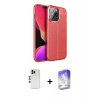 MARSİLYAN™- iPhone 13 Pro Max Kılıf Doruk Klasik Özel Seri - Siyah Bilvis 5in1 3D Magic Cam Ekran Koruyucu + Shine Kamera Lens - GD