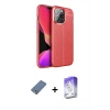 MARSİLYAN™- iPhone 13 Pro Max Kılıf Doruk Klasik Özel Seri - Siyah Bilvis 5in1 3D Magic Cam Ekran Koruyucu + Metal Kamera Lens Koruma Cam - AKYL