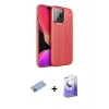 MARSİLYAN™- iPhone 13 Pro Max Kılıf Doruk Klasik Özel Seri - Siyah Bilvis 5in1 5D Magic Hayalet Cam Ekran Koruyucu + Shine Kamera Lens Koruma Cam - MI