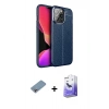 MARSİLYAN™- iPhone 13 Pro Max Kılıf Doruk Klasik Özel Seri - Siyah Bilvis 5in1 5D Magic Hayalet Cam Ekran Koruyucu + Shine Kamera Lens Koruma Cam - GI