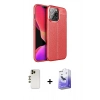 MARSİLYAN™- iPhone 13 Pro Max Kılıf Doruk Klasik Özel Seri - Siyah Bilvis 5in1 5D Magic Hayalet Cam Ekran Koruyucu + Shine Kamera Lens - GD