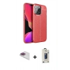 MARSİLYAN™- iPhone 13 Pro Max Kılıf Doruk Klasik Özel Seri - Siyah Bilvis Hayalet Cam Ekran Koruyucu + Pers Alüminyum Kamera Lens - GI