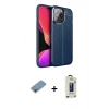 MARSİLYAN™- iPhone 13 Pro Max Kılıf Doruk Klasik Özel Seri - Siyah Bilvis Hayalet Cam Ekran Koruyucu + Shine Kamera Lens Koruma Cam - GI