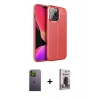 MARSİLYAN™- iPhone 13 Pro Max Kılıf Doruk Klasik Özel Seri - Siyah Bilvis Hayalet Cam Ekran Koruyucu + Neon Fosforlu Kamera Lens - YL