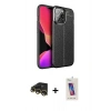 MARSİLYAN™- iPhone 13 Pro Max Kılıf Doruk Klasik Özel Seri - Siyah Joko 5D Cam + Raze Metal Kamera Lens - GD
