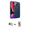 MARSİLYAN™- iPhone 13 Pro Max Kılıf Doruk Klasik Özel Seri - Siyah Joko 5D Cam + Rainbow Kamera Lens Koruma Cam - KI