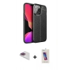 MARSİLYAN™- iPhone 13 Pro Max Kılıf Doruk Klasik Özel Seri - Siyah Joko 5D Cam + Pers Alüminyum Kamera Lens - GI