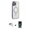 MARSİLYAN™- iPhone 13 Pro Max Kılıf Doruk Minimal - Şeffaf 360 Full Body Arka Koruyucu + Pers Alüminyum Kamera Lens - GD