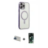 MARSİLYAN™- iPhone 13 Pro Max Kılıf Doruk Minimal - Şeffaf 360 Full Body Arka Koruyucu + Rainbow Kamera Lens Koruma Cam - MI