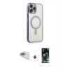 MARSİLYAN™- iPhone 13 Pro Max Kılıf Doruk Minimal - Şeffaf 360 Full Body Arka Koruyucu + Pers Alüminyum Kamera Lens - SABE
