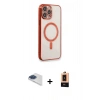 MARSİLYAN™- iPhone 13 Pro Max Kılıf Doruk Minimal - Şeffaf Maxco Cam Ekran Koruyucu + Pers Alüminyum Kamera Lens - LT