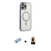 MARSİLYAN™- iPhone 13 Pro Max Kılıf Doruk Minimal - Şeffaf Maxco Cam Ekran Koruyucu + Shine Kamera Lens Koruma Cam - MI