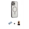MARSİLYAN™- iPhone 13 Pro Max Kılıf Doruk Minimal - Şeffaf Maxco Cam Ekran Koruyucu + Shine Kamera Lens Koruma Cam - MI