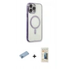 MARSİLYAN™- iPhone 13 Pro Max Kılıf Doruk Minimal - Siyah 6D Mat Seramik Hayalet Nano Ekran Koruyucu + Shine Kamera Lens Koruma Cam - MI