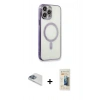 MARSİLYAN™- iPhone 13 Pro Max Kılıf Doruk Minimal - Siyah 6D Mat Seramik Hayalet Nano Ekran Koruyucu + Pers Alüminyum Kamera Lens - SABE