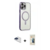 MARSİLYAN™- iPhone 13 Pro Max Kılıf Doruk Minimal - Siyah 6D Mat Seramik Hayalet Nano Ekran Koruyucu + Pers Alüminyum Kamera Lens - LT