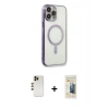 MARSİLYAN™- iPhone 13 Pro Max Kılıf Doruk Minimal - Siyah 6D Mat Seramik Hayalet Nano Ekran Koruyucu + Shine Kamera Lens - GD
