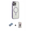 MARSİLYAN™- iPhone 13 Pro Max Kılıf Doruk Minimal - Siyah Bilvis 3D Cam Ekran Koruyucu + Shine Kamera Lens Koruma Cam - PE