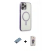 MARSİLYAN™- iPhone 13 Pro Max Kılıf Doruk Minimal - Siyah Bilvis 3D Cam Ekran Koruyucu + Shine Kamera Lens Koruma Cam - GI