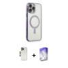 MARSİLYAN™- iPhone 13 Pro Max Kılıf Doruk Minimal - Siyah Bilvis 5in1 3D Magic Cam Ekran Koruyucu + Shine Kamera Lens - GD