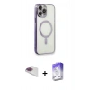 MARSİLYAN™- iPhone 13 Pro Max Kılıf Doruk Minimal - Siyah Bilvis 5in1 3D Magic Cam Ekran Koruyucu + Pers Alüminyum Kamera Lens - GI