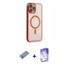 MARSİLYAN™- iPhone 13 Pro Max Kılıf Doruk Minimal - Siyah Bilvis 5in1 3D Magic Cam Ekran Koruyucu + Shine Kamera Lens Koruma Cam - GI