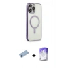MARSİLYAN™- iPhone 13 Pro Max Kılıf Doruk Minimal - Siyah Bilvis 5in1 3D Magic Cam Ekran Koruyucu + Shine Kamera Lens Koruma Cam - MI