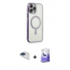MARSİLYAN™- iPhone 13 Pro Max Kılıf Doruk Minimal - Siyah Bilvis 5in1 5D Magic Hayalet Cam Ekran Koruyucu + Pers Alüminyum Kamera Lens - LT