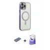 MARSİLYAN™- iPhone 13 Pro Max Kılıf Doruk Minimal - Siyah Bilvis 5in1 5D Magic Hayalet Cam Ekran Koruyucu + Renkli Kamera Lens Koruma Cam - PE