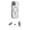 MARSİLYAN™- iPhone 13 Pro Max Kılıf Doruk Minimal - Siyah Joko 5D Cam + Shine Kamera Lens Koruma Cam - GI