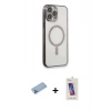 MARSİLYAN™- iPhone 13 Pro Max Kılıf Doruk Minimal - Siyah Joko 5D Cam + Shine Kamera Lens Koruma Cam - MI