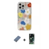 MARSİLYAN™- iPhone 13 Pro Max Kılıf Eksen Asil Prime - Şeffaf 360 Full Body Arka Koruyucu + Açık Yeşil Metal Kamera Lens Koruma Cam