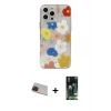 MARSİLYAN™- iPhone 13 Pro Max Kılıf Eksen Asil Prime - Şeffaf 360 Full Body Arka Koruyucu + Rainbow Kamera Lens Koruma Cam - KI