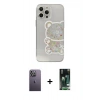MARSİLYAN™- iPhone 13 Pro Max Kılıf Eksen Asil Prime - Şeffaf 360 Full Body Arka Koruyucu + Neon Fosforlu Kamera Lens - BZ