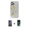 MARSİLYAN™- iPhone 13 Pro Max Kılıf Eksen Asil Prime - Şeffaf 360 Full Body Arka Koruyucu + Neon Fosforlu Kamera Lens - MI