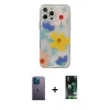 MARSİLYAN™- iPhone 13 Pro Max Kılıf Eksen Asil Prime - Şeffaf 360 Full Body Arka Koruyucu + Neon Fosforlu Kamera Lens - MI