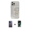MARSİLYAN™- iPhone 13 Pro Max Kılıf Eksen Asil Prime - Şeffaf 360 Full Body Arka Koruyucu + Neon Fosforlu Kamera Lens - MI