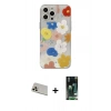 MARSİLYAN™- iPhone 13 Pro Max Kılıf Eksen Asil Prime - Şeffaf 360 Full Body Arka Koruyucu + Rainbow Kamera Lens Koruma Cam - REGD
